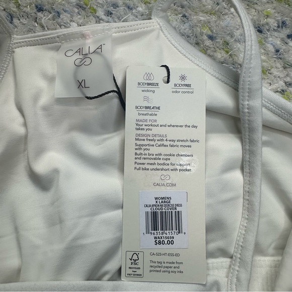Calia Women’s Apron Exercise Dress. Size: XL. Color: Cloud Cover. NWT. - Picture 7 of 10